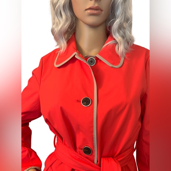 Dennis Basso EUC Size XS Striking Coral Lightweight Spring Jacket Coat (0479) - Picture 4 of 12